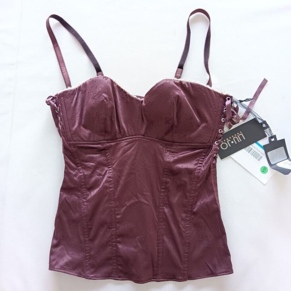 LIU JO underwear Dona Bustino Maroon Wine Full logo Stretch Women's size 4/ IV